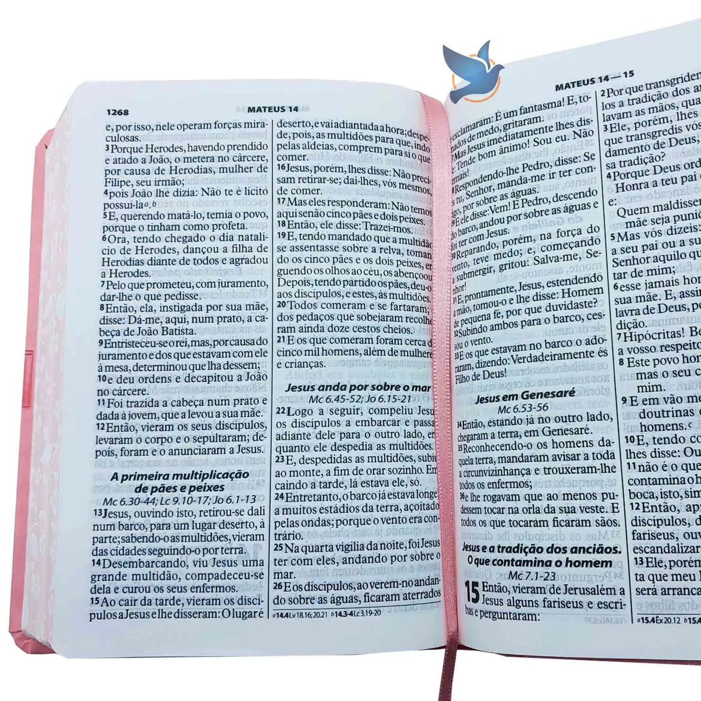 📘 Bíblia Sagrada Letra Grande ARA – Capa Rosa Claro