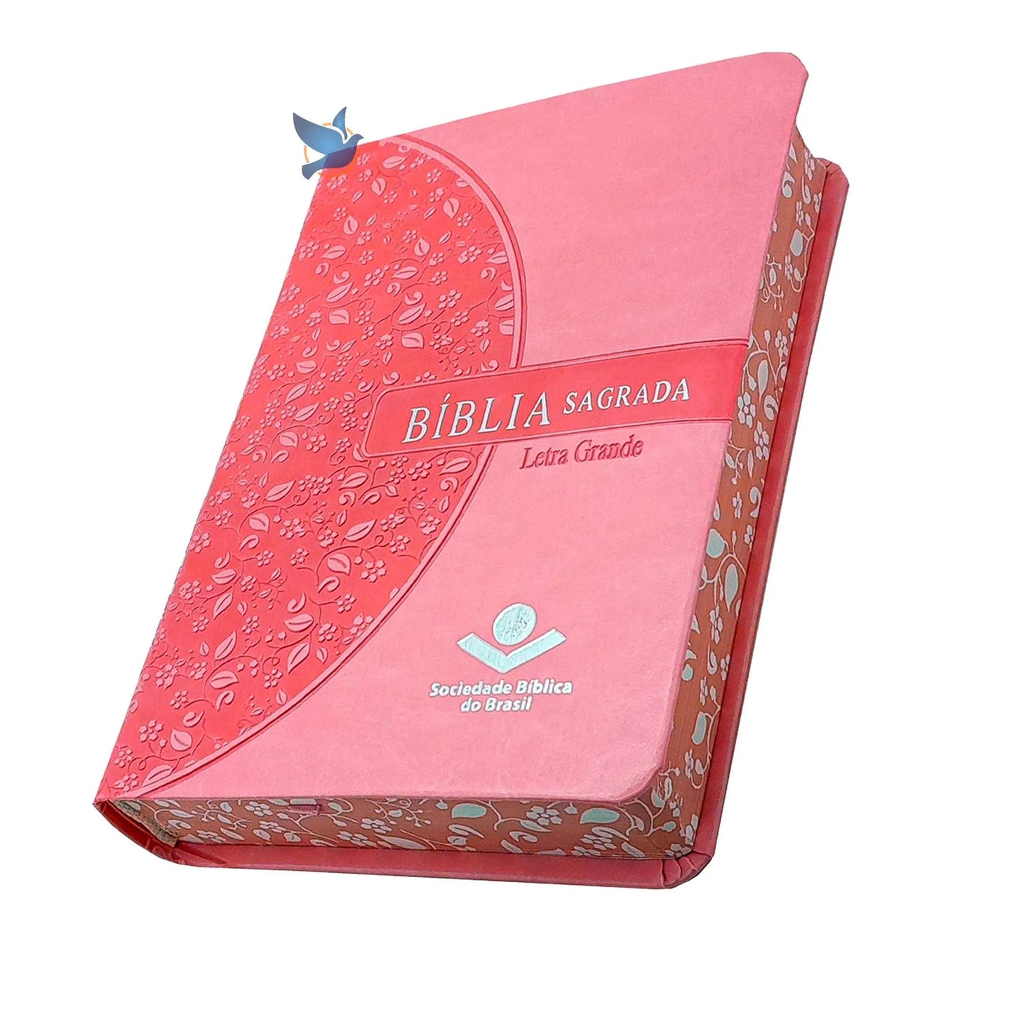 📘 Bíblia Sagrada Letra Grande ARA – Capa Rosa Claro