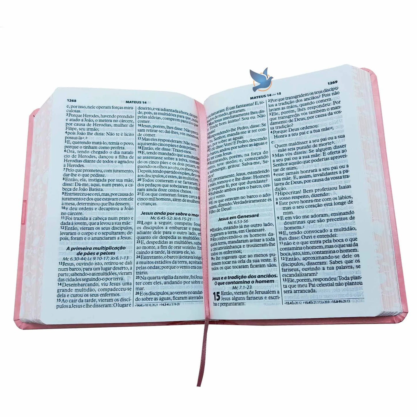 📘 Bíblia Sagrada Letra Grande ARA – Capa Rosa Claro