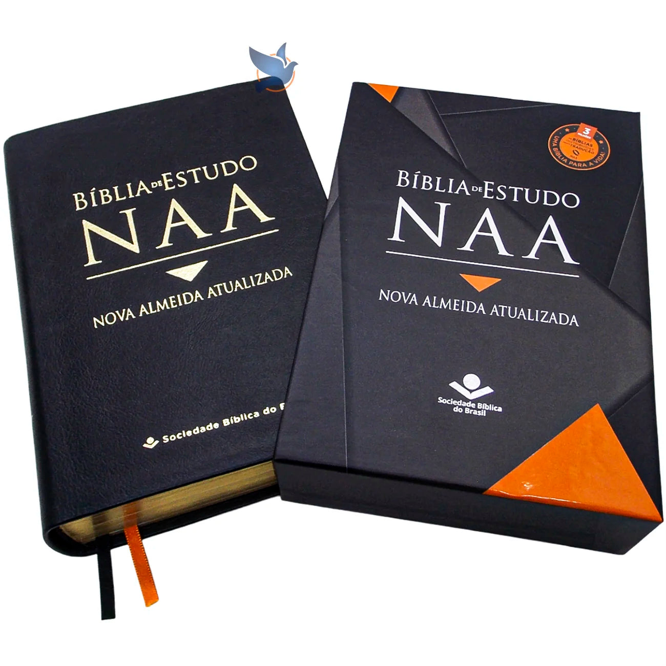 📖 Bíblia de Estudo Almeida NAA – Couro Legítimo Luxo Preta