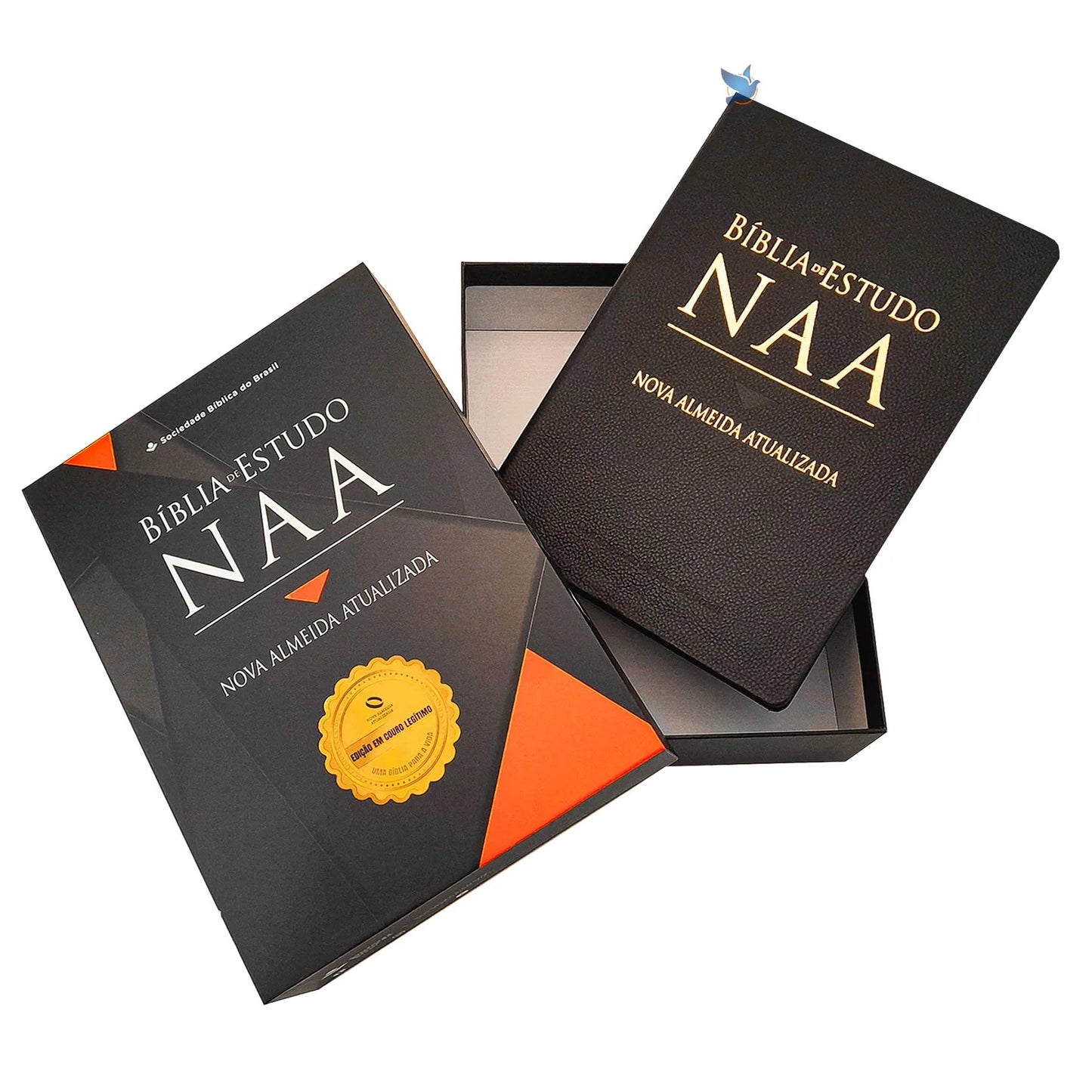 📖 Bíblia de Estudo Almeida NAA – Couro Legítimo Luxo Preta