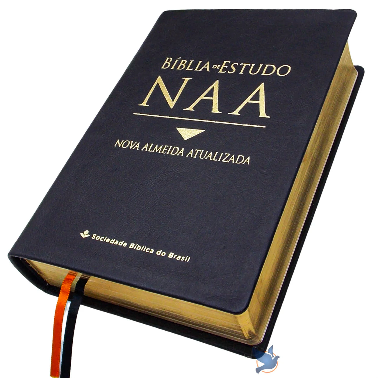 📖 Bíblia de Estudo Almeida NAA – Couro Legítimo Luxo Preta