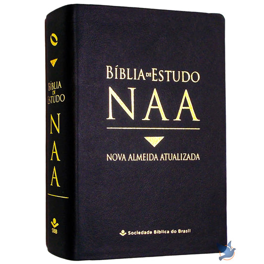 📖 Bíblia de Estudo Almeida NAA – Couro Legítimo Luxo Preta